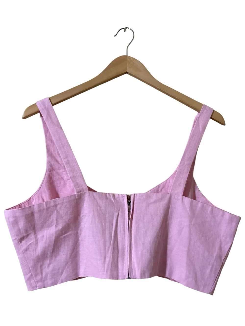 Showpo. Kiky Light Pink Fitted Cropped Tank Bralette Zips US 10 NWT TOP ONLY